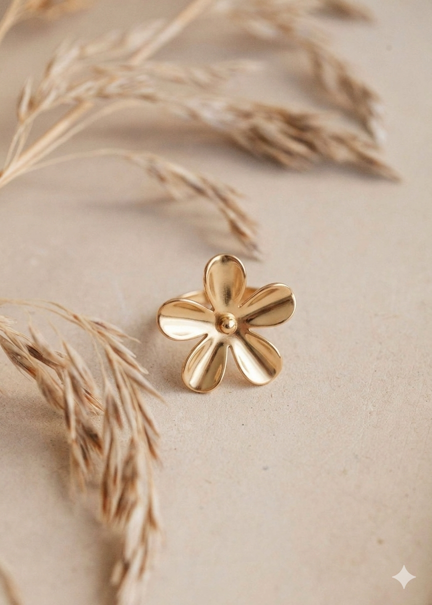 Modern Minimalist Gold Floral Statement Piece