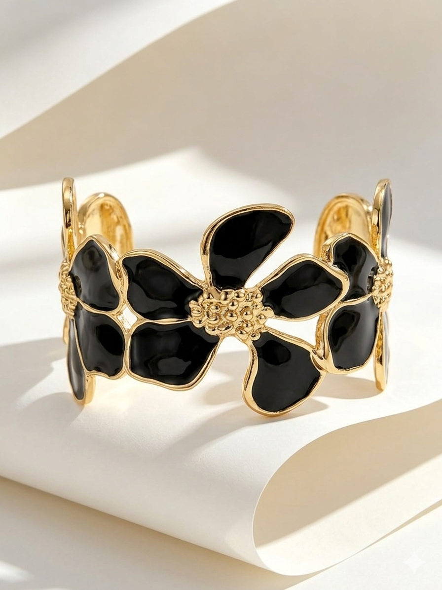 Premium Textured Gold & Enamel Wristwear