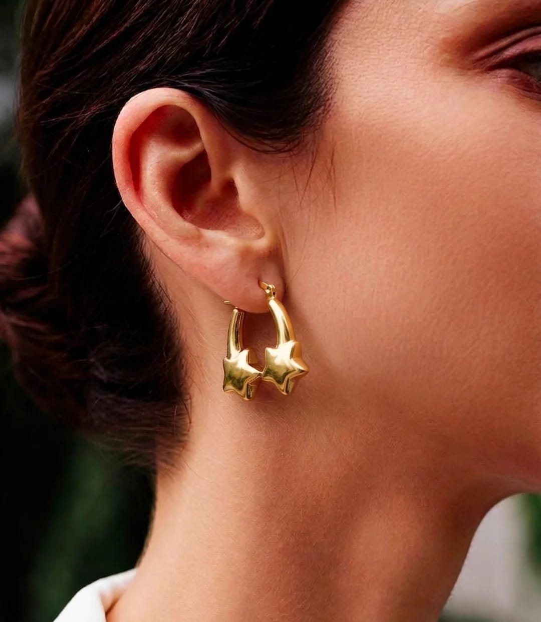 18K Gold Plated Star Charm Earrings