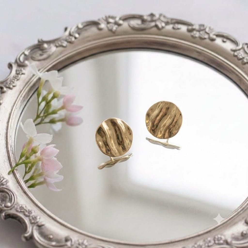 18K Gold Plated Organic Wavy Earrings