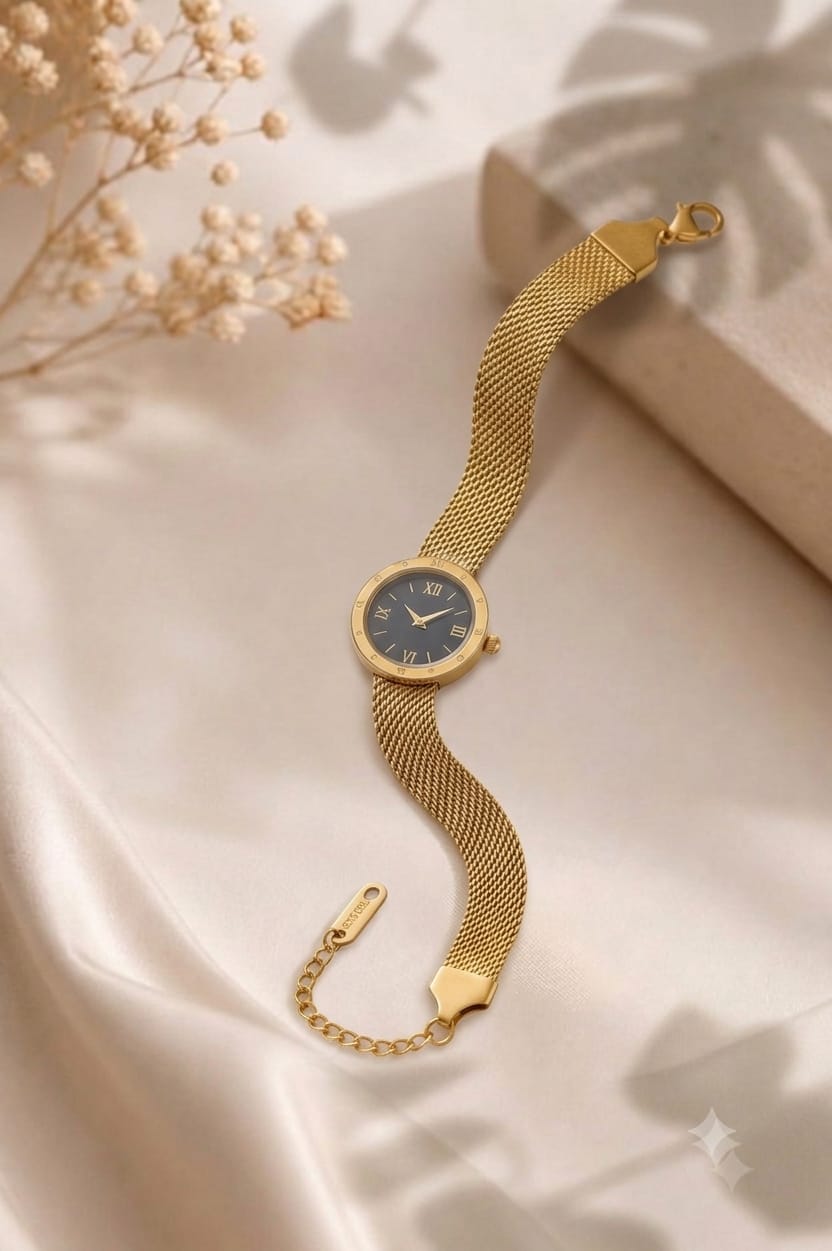 Luna Gold Mesh Watch Bracelet