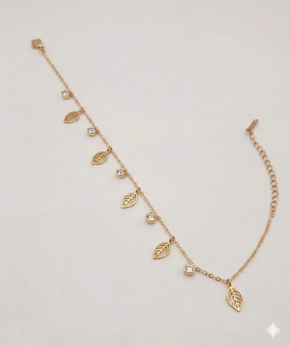 18K Gold Plated Botanical Leaf Chain