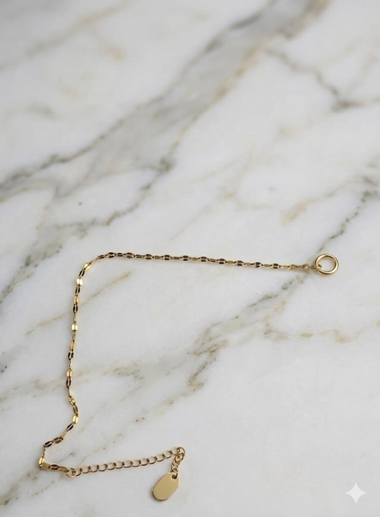 18K Gold Plated Mirrored Link Anklets