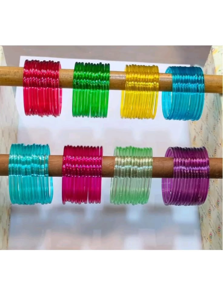 Vibrant Glossy Jelly Glass Bangles Set
