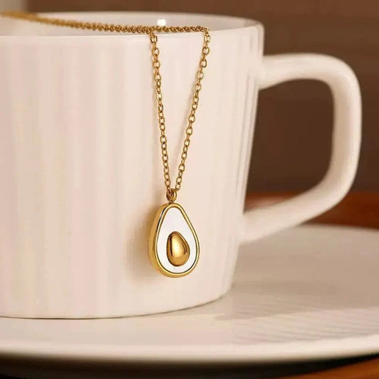 Cute Enamel Avocado Charm Necklace