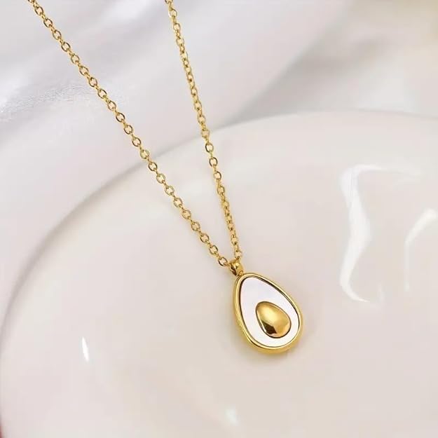 Cute Enamel Avocado Charm Necklace