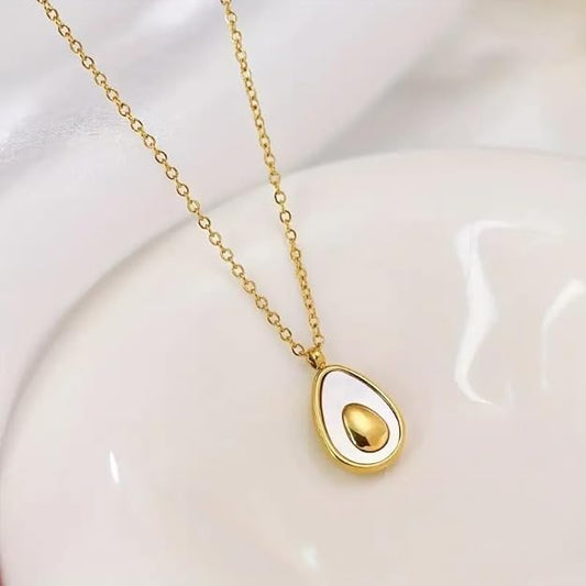 Cute Enamel Avocado Charm Necklace