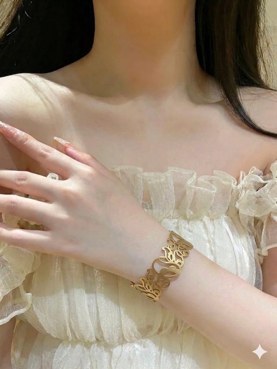 Soraya Cutout Floral Filigree hand  Cuff