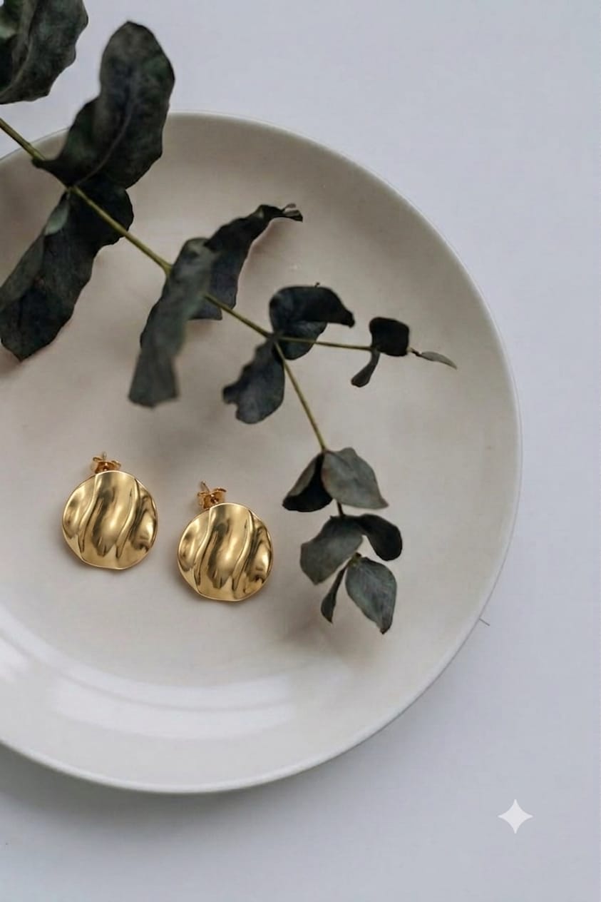 18K Gold Plated Organic Wavy Earrings