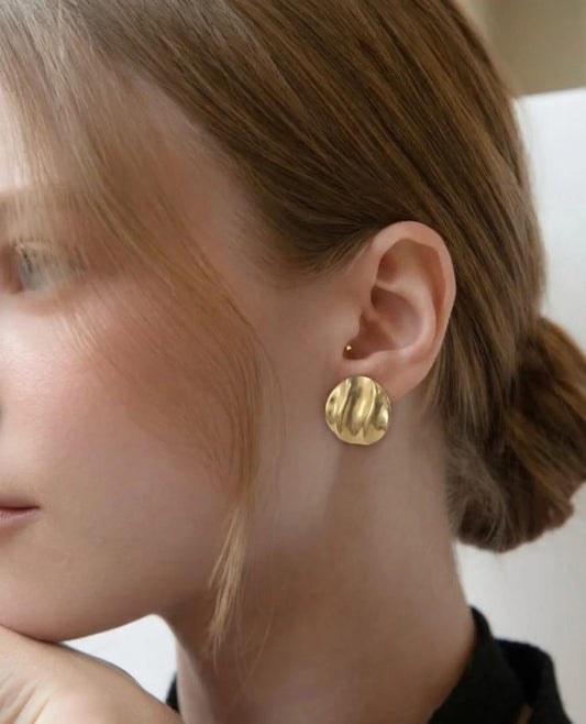 18K Gold Plated Organic Wavy Earrings