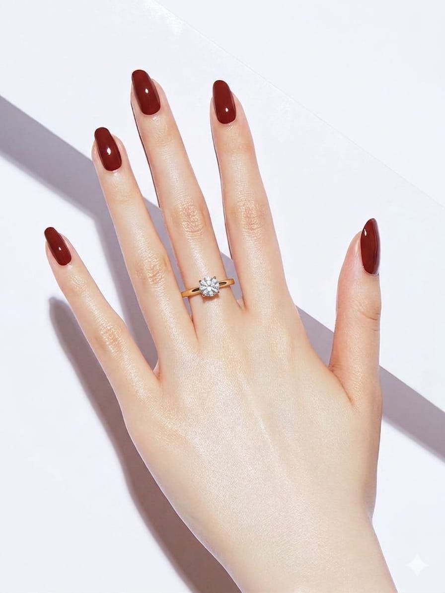 1 Carat Round-Cut Zirconia on 18K Gold Band