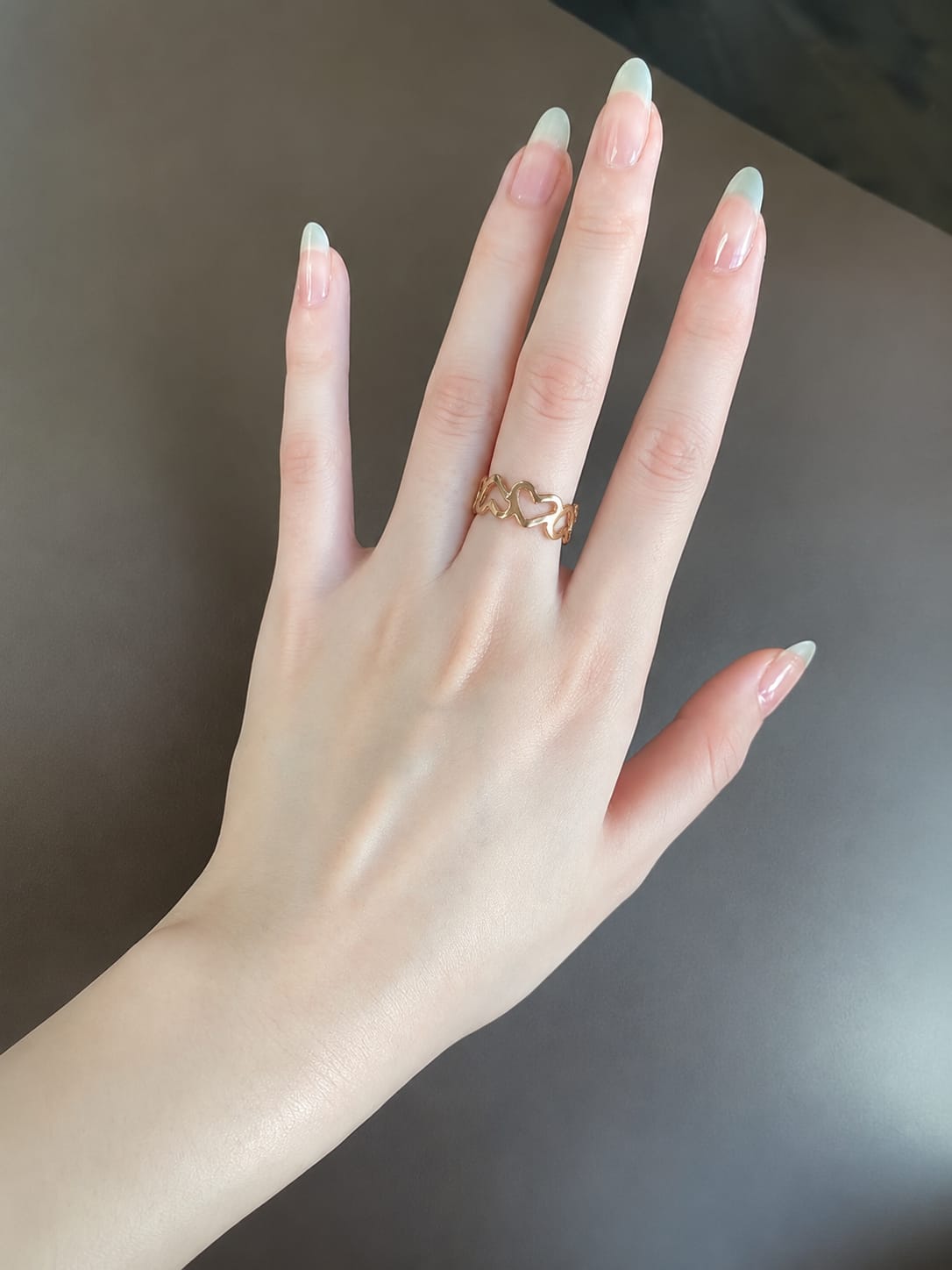 18K Gold Plated Interlocking Heart Ring