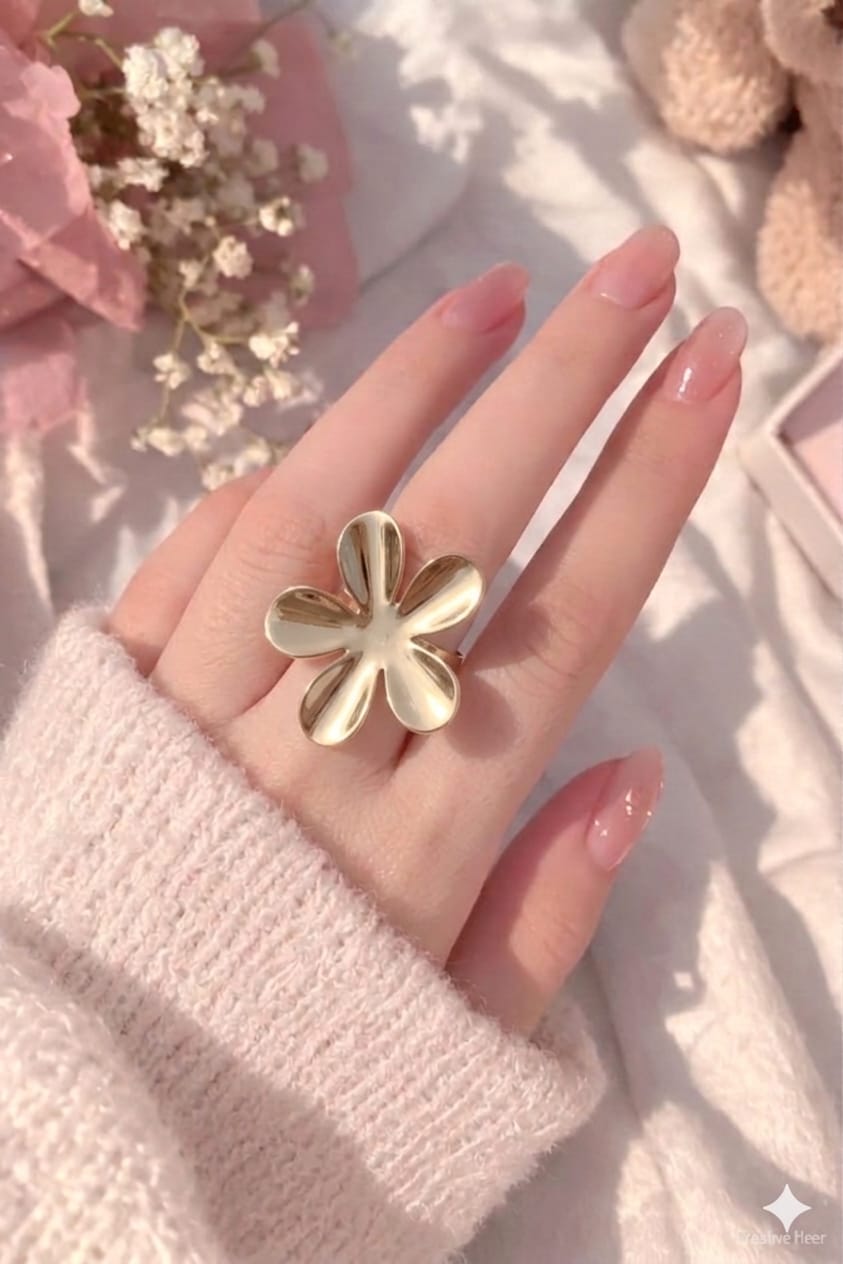 Modern Minimalist Gold Floral Statement Piece
