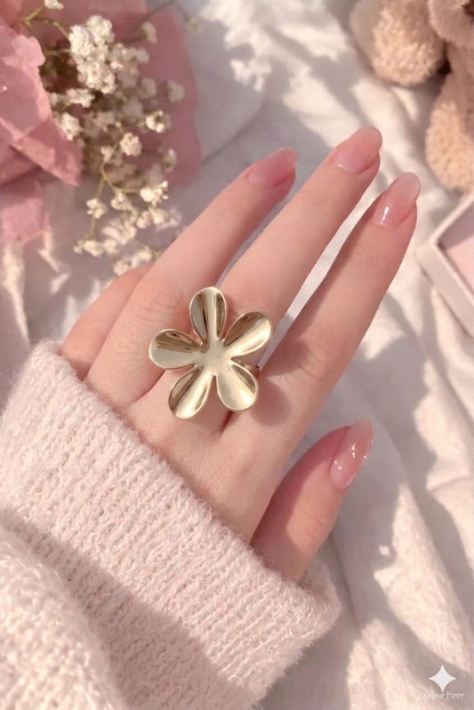 Modern Minimalist Gold Floral Statement Piece