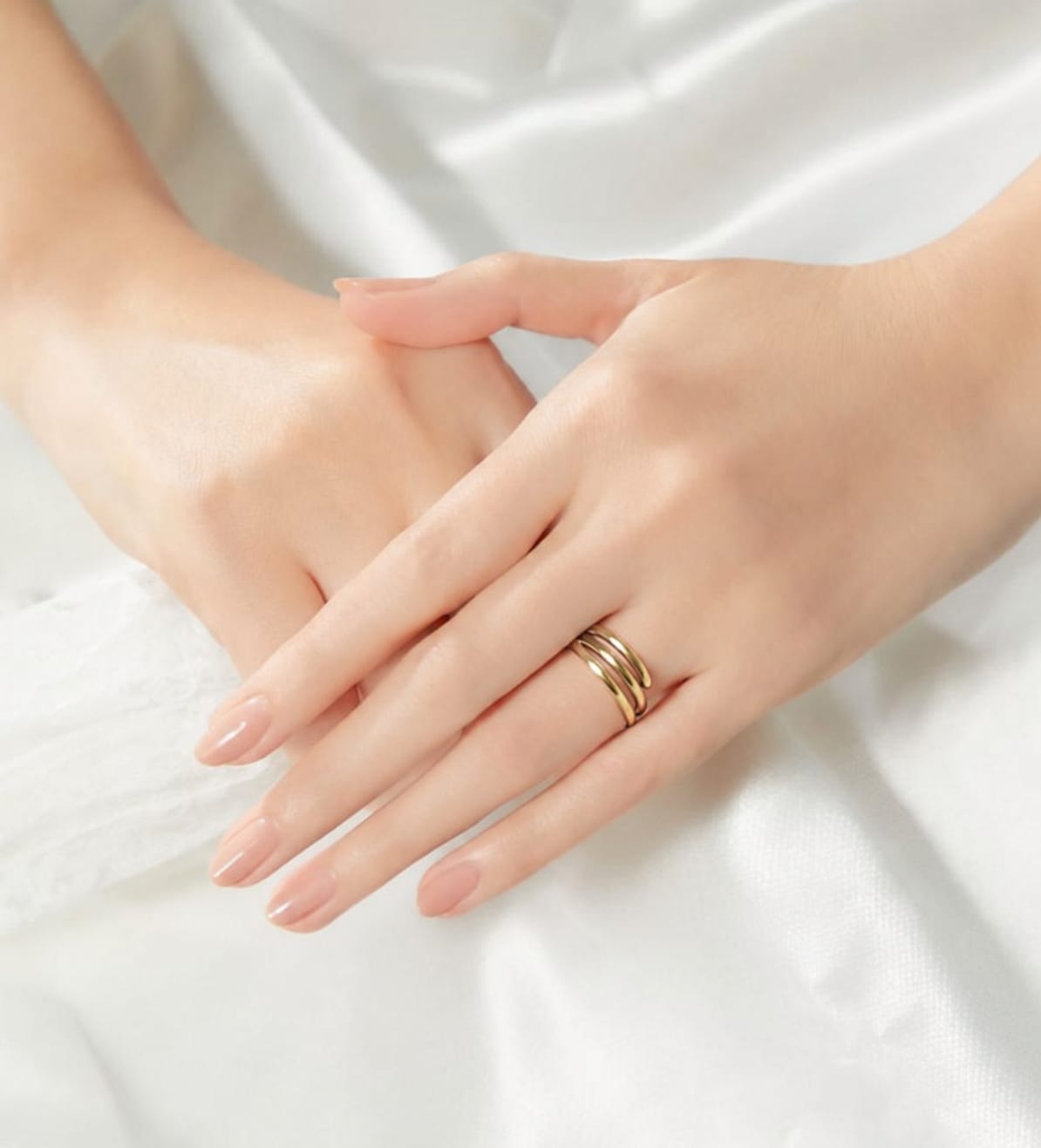 Premium Triple-Row Liquid Gold Ring