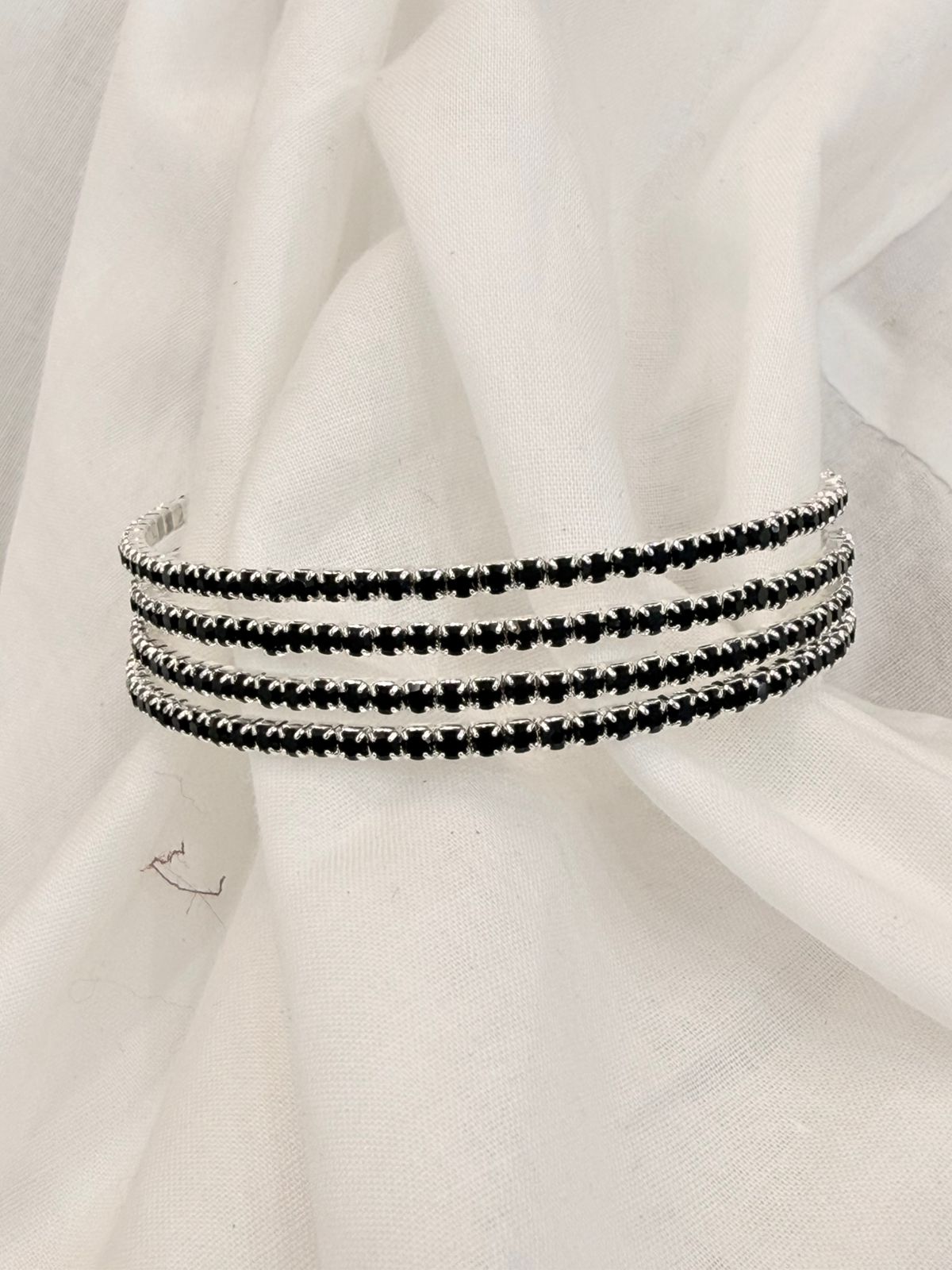 Premium Charcoal Multi-Row Shimmer Bracelet