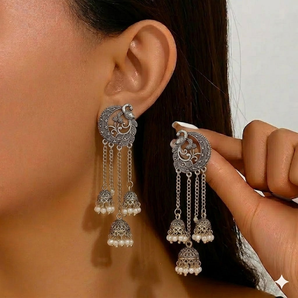 Vintage Peacock Jhumka