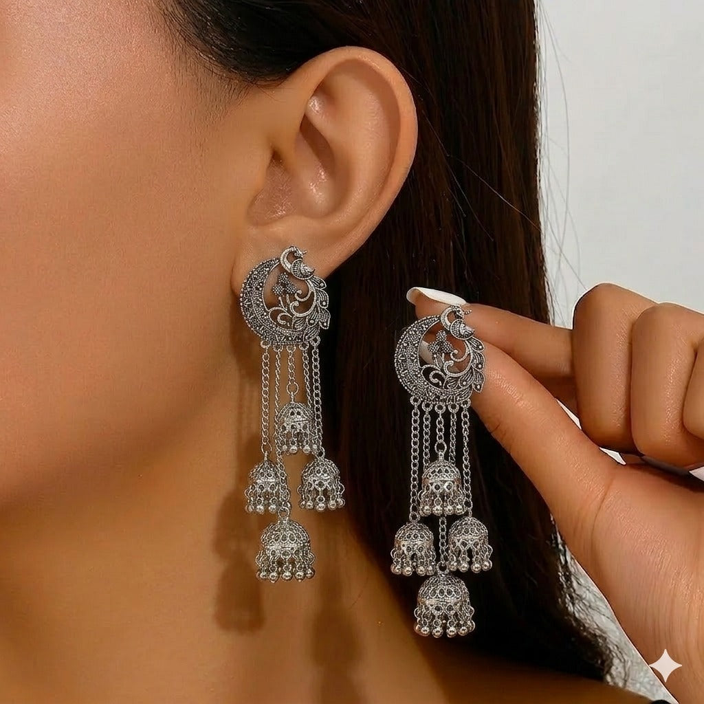 Vintage Peacock Jhumka