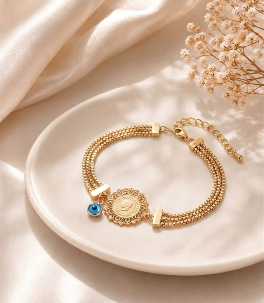 Evil Eye Coin Bracelet ✨