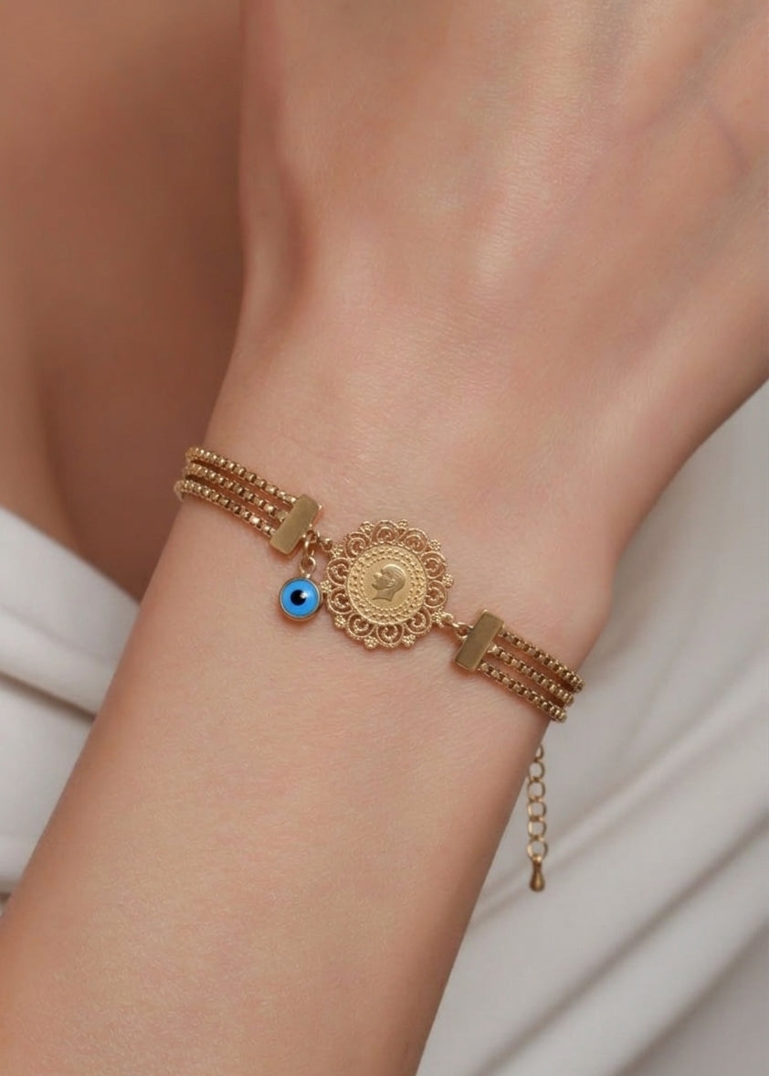 Evil Eye Coin Bracelet ✨