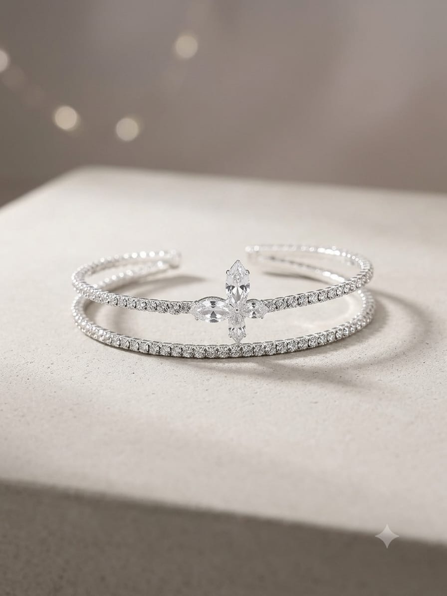 Luxury Cubic Zirconia Daily Wear Bangle