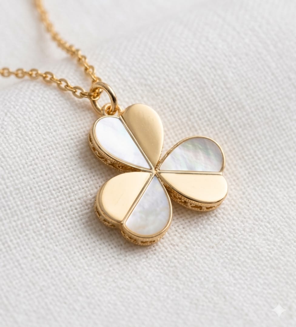 Stainless Steel Gold & White Pendant