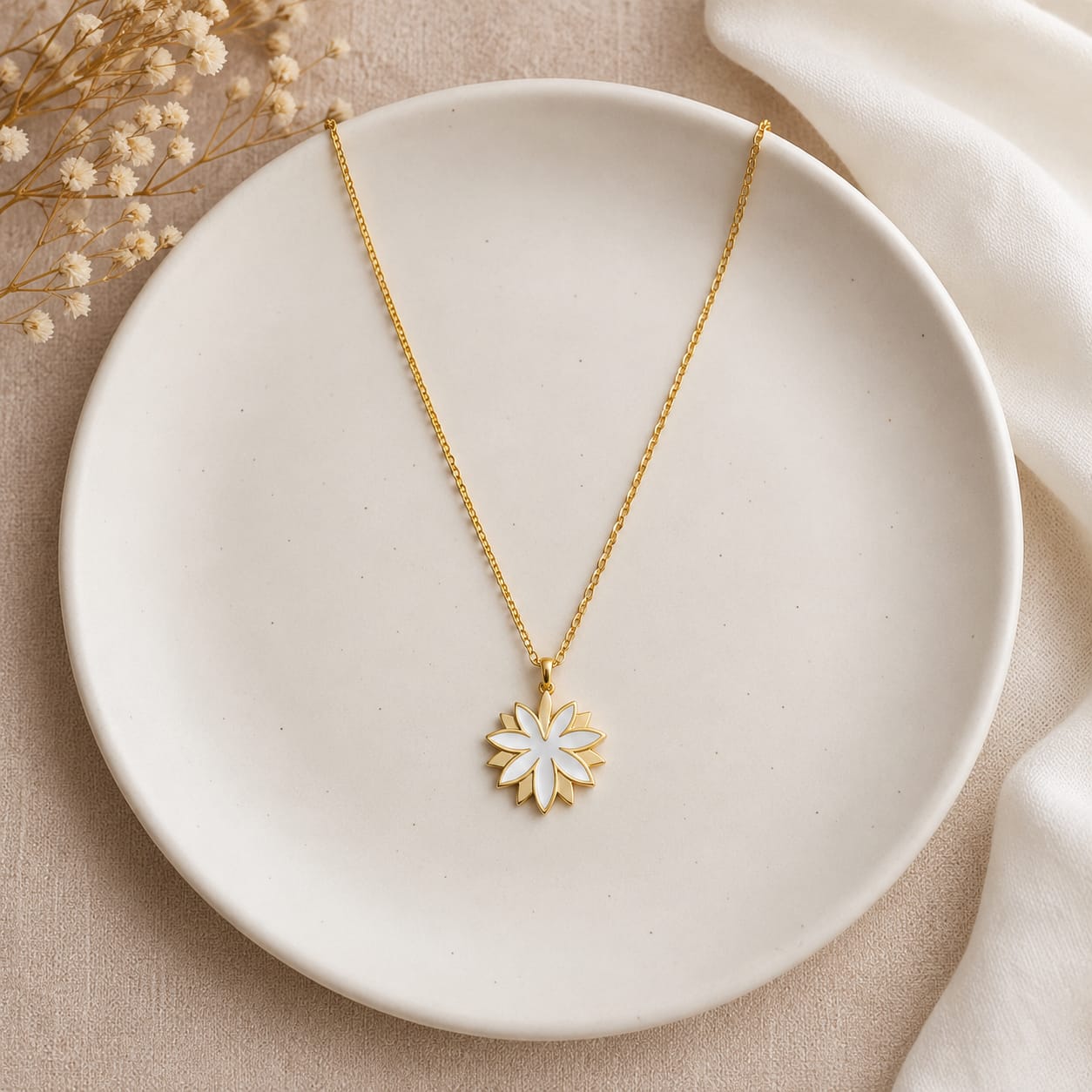 Golden Bloom Pendant Necklace