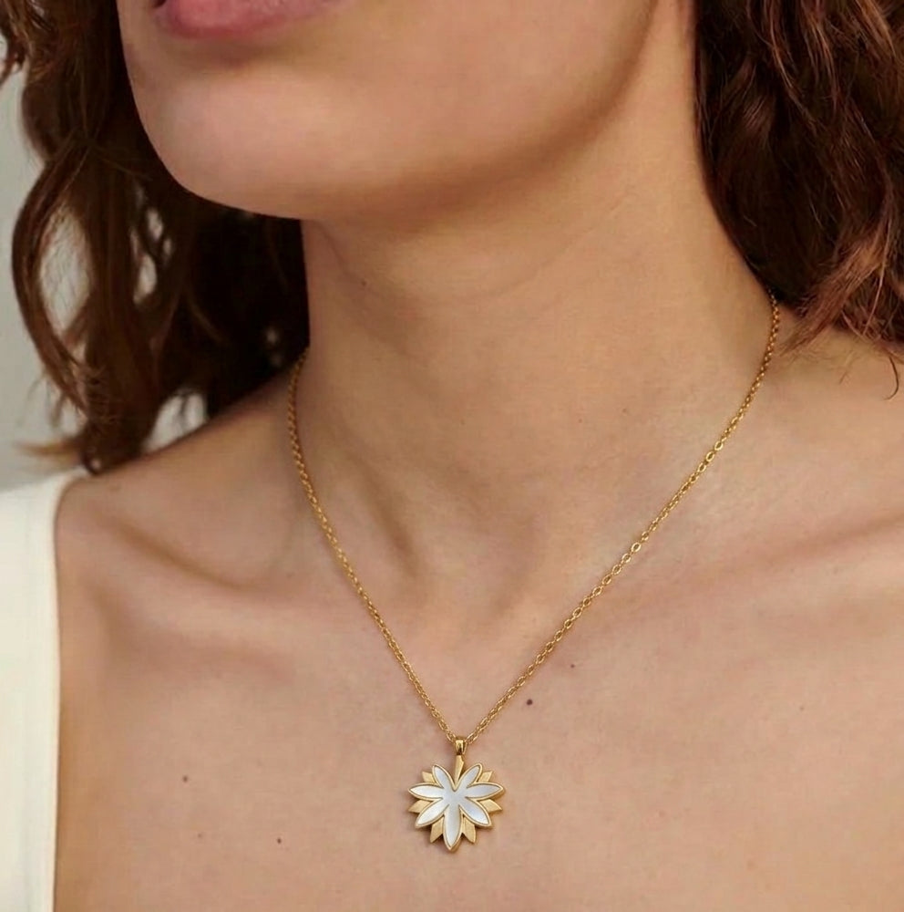 Golden Bloom Pendant Necklace