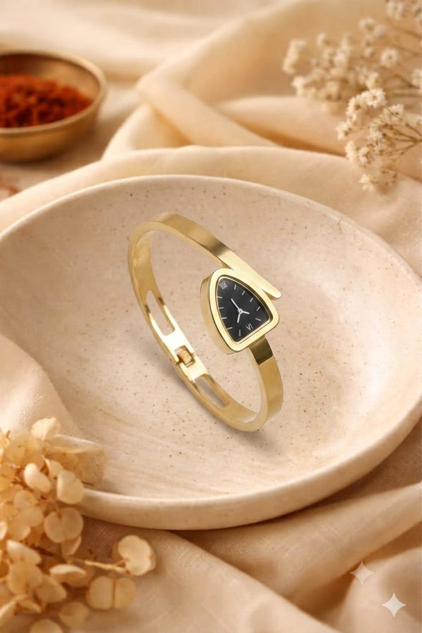 Avant-Garde Shield Gold Kada Bracelet