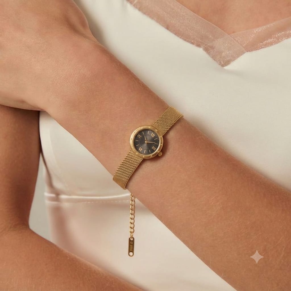 Luna Gold Mesh Watch Bracelet