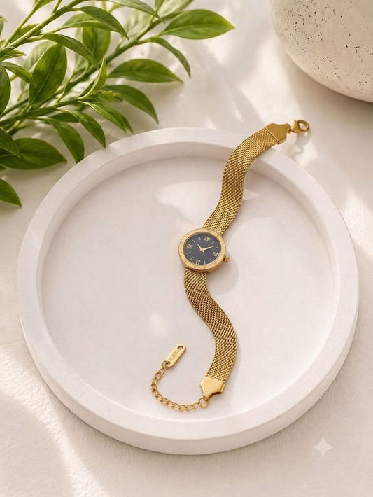 Luna Gold Mesh Watch Bracelet